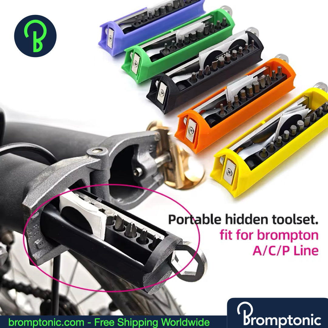 Brompton Hidden Magnetic Tool Box & Repair Set - Kit de rangement intégré au cadre