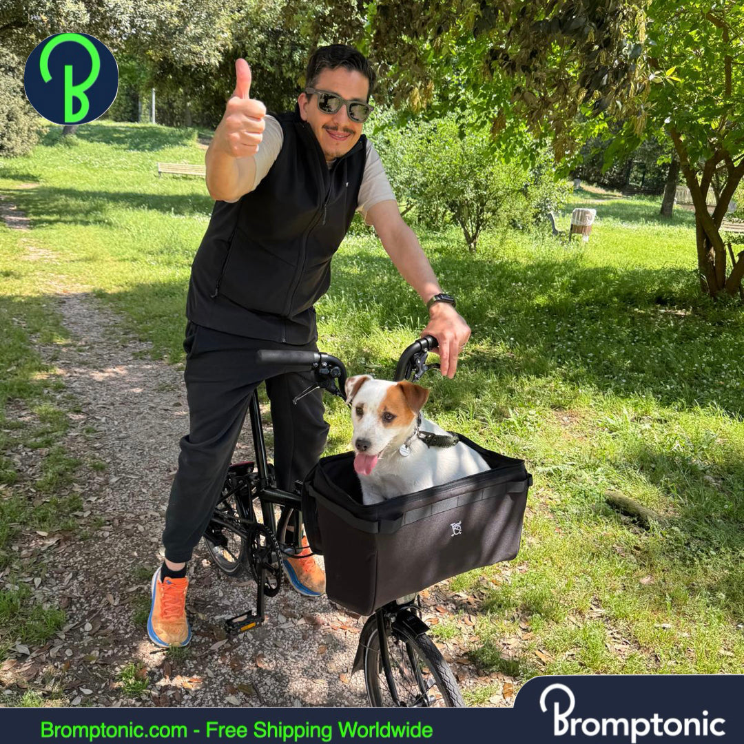 Porte-chien et porte-chat pour Brompton - Grand panier avant pliant
