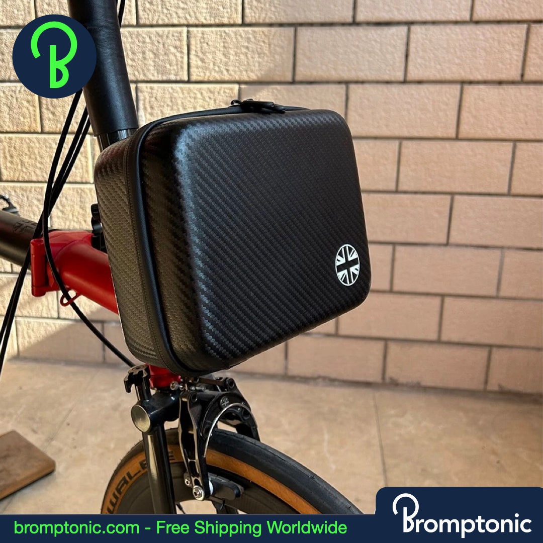 Brompton Mini Hard Case Front Bag - 2.8L (Carbon Pattern / 10" Black)