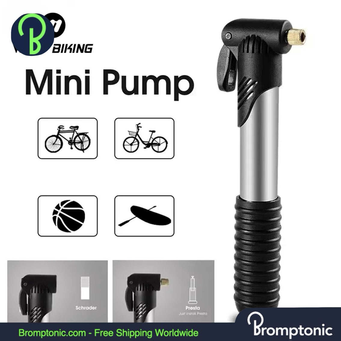 Mini-pompe portable Brompton Pompe à air légère