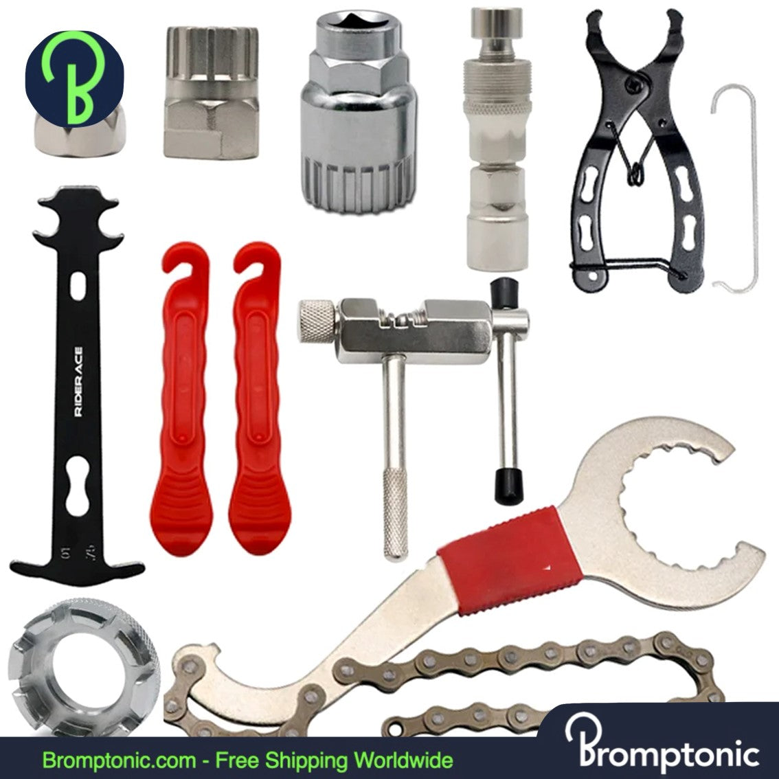 Kit d'outils de réparation pour vélo Brompton avec outils pour chaîne et manivelle
