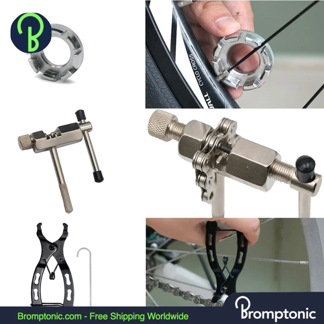 Kit d'outils de réparation pour vélo Brompton avec outils pour chaîne et manivelle