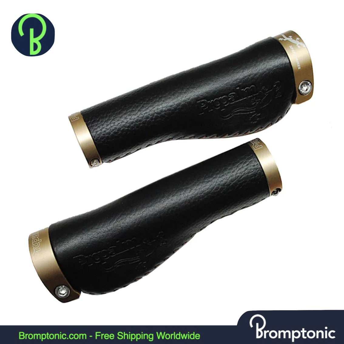 Poignées de guidon en cuir Brompton - Design ergonomique à verrouillage